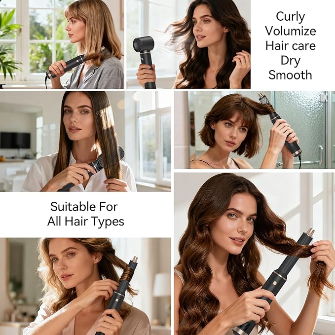 5 in 1 Blow Dryer Brush Ionic Hot Air Styler Hair Dryer Brush Blow Dryer Set Air Curling Wrap Style