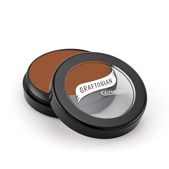 Graftobian HD Glamour Crème Foundation 1/2oz, Weightless Full Coverage Makeup, 65 Inclusive Shades, For All Skin Types, Natural or Full-Glam Looks, For Professionals and Beginners, Warm Umber