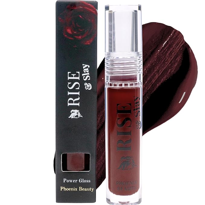 Power Gloss – Bold Merlot Vegan Lip Gloss with High Pigment, Hyaluronic Acid, Jojoba & Castor Oil for Vampy, Non-Sticky, Moisturizing Color (Merlot)
