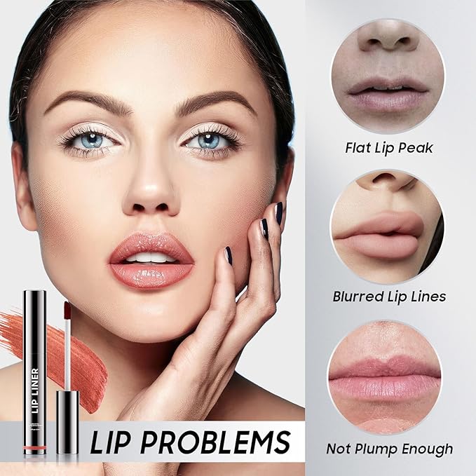 Peel Off Lip Liner Highly Pigmented - Lip Stain Long Lasting Waterproof for Women Girls, Lip Tint Stain Peel Non-Sticky & Smudge-Proof Easy to Use & Natural Finish (Coral)