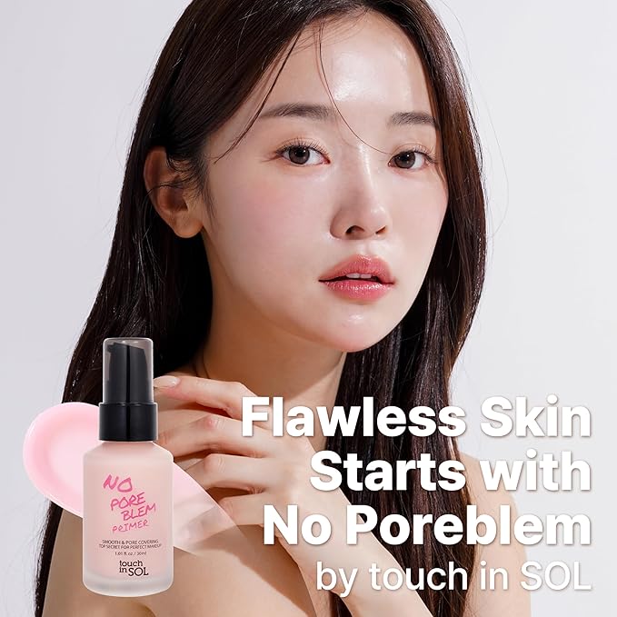 TOUCH IN SOL Best Korean Primer Duo – No Poreblem & Redness Correcting Base – Perfect for Oily Skin & Redness Neutralization – 1.01 fl.oz Each (30ml)