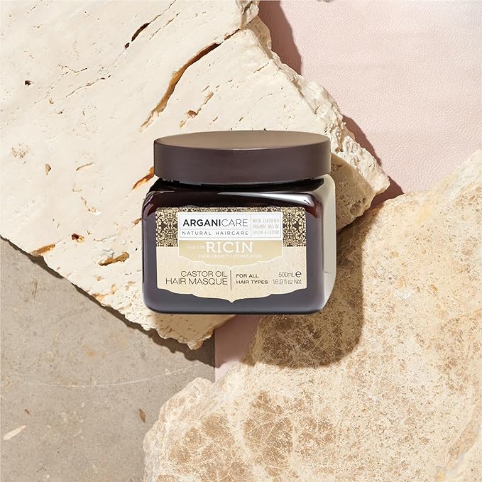 Arganicare | Castor Range | REINFORCING MASK | Castor | Strengthens and Rebuilds the Hair Fiber | Fight against Breakage | High Hydration | All hair types | 16.91 fl oz