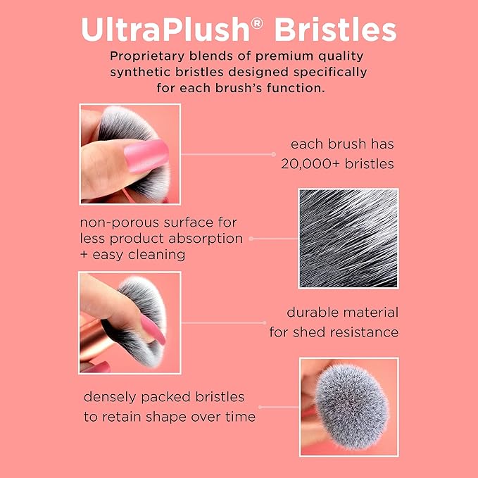 Real Techniques Brow Shaping Set, Spoolie, Tweezers & Brow Brushes, Dual-Ended Tools, For Styling, & Shaping Eyebrows, Get Full, Fluffy Brows, Multiuse Brushes, Cruelty-Free, 3 Piece Set