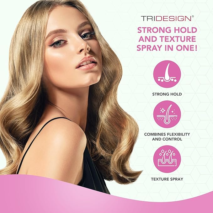 TRIDESIGN Aerogel Hairspray - Strong Hold Hair Finishing Spray for Volumizing & Control, Flexible Styling for All Hair Types, Non-Sticky and Scented - For Women and Men - Pack of 2 (10.5 Oz)