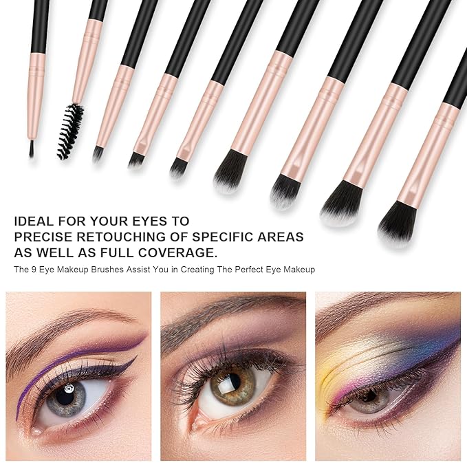 Generic Makeup Brushes Professional Set,Synthetic Bristles for Foundation Powder Eyeshadow Brush Concealers Blush Face Make up Brushes Kit 14pcs., Black