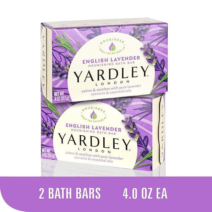Yardley London Soap Bath Bar Bundle - 10 Bars: English Lavender, Oatmeal and Almond, Aloe and Avocado, Cocoa Butter, Lemon Verbena 4.25 Ounce Bars (Pack of 10 Bars, Two of each)