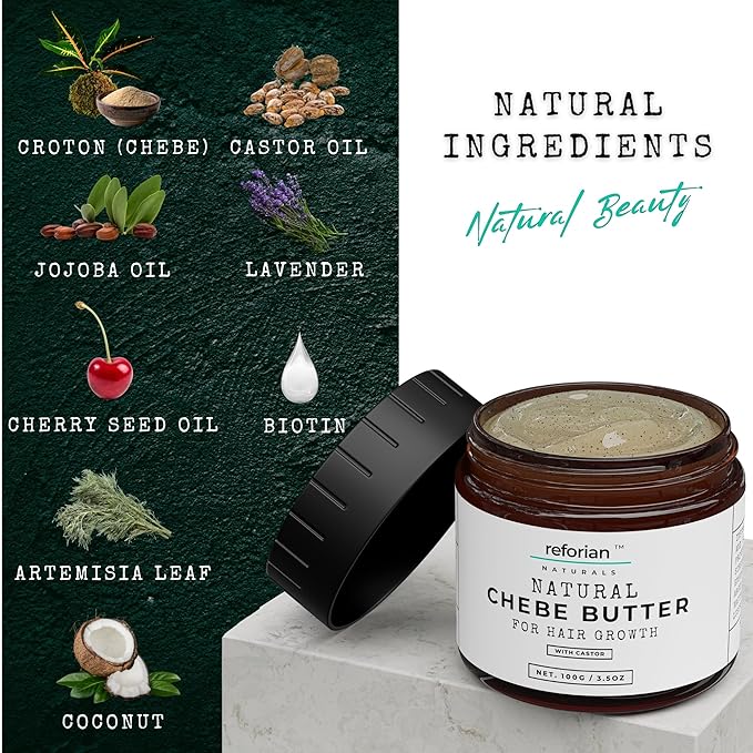 Chebe Hair Butter for Deep Moisturization, Thickening and Frizz Control, Chebe Butter for Hair Growth Made with African Hair Grease for All Hair Types of Men & Women