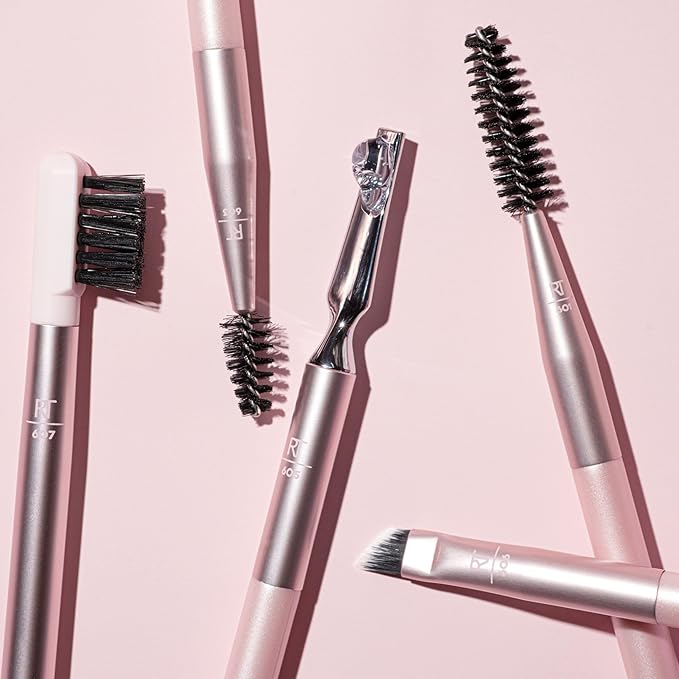 Real Techniques Brow Styling Set, For Lifting Brows, Fill & Style, Dual-ended Makeup Brushes, Full Kit for Eyebrows, Get Full, Laminated, or Natural Brows, Multiuse Tools, 3 Piece Set (Pack of 3)