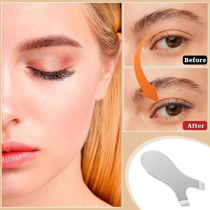 Lash Lift Comb, Reusable Metal Y Eyelash Comb Stainless Steel Eyelash Perming Brush Lash Lift Tools Eyelash Curlers Eye Makeup Tool Eyelash Separator Tool for Lash Grafting, Eyelash Extension - Silver