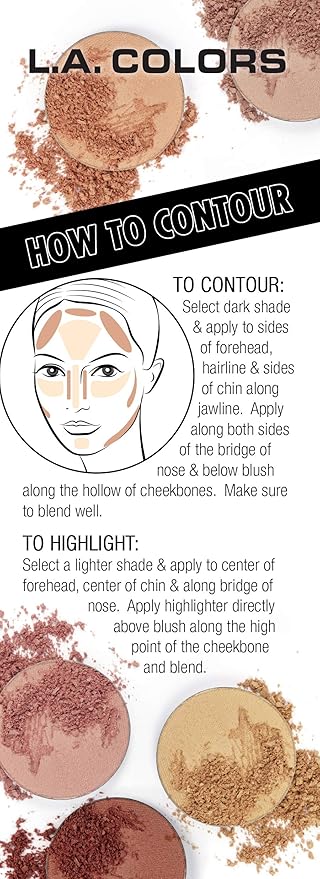 L.A. COLORS I Heart Makeup Contour Palette, Light to Medium C30352 (Pack of 2)