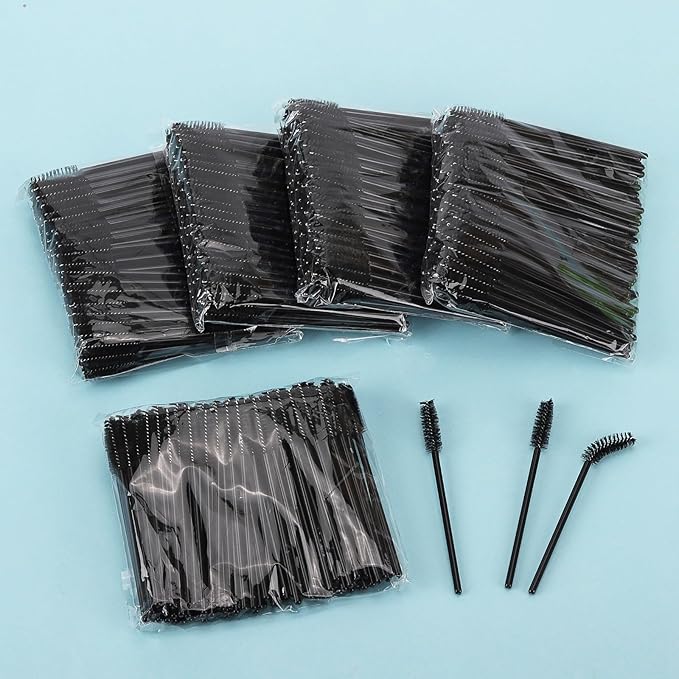 Tbestmax 500 Disposable Mascara Wands Eyelash Brush Black Spoolies for Eyebrow Eye Lash Extension