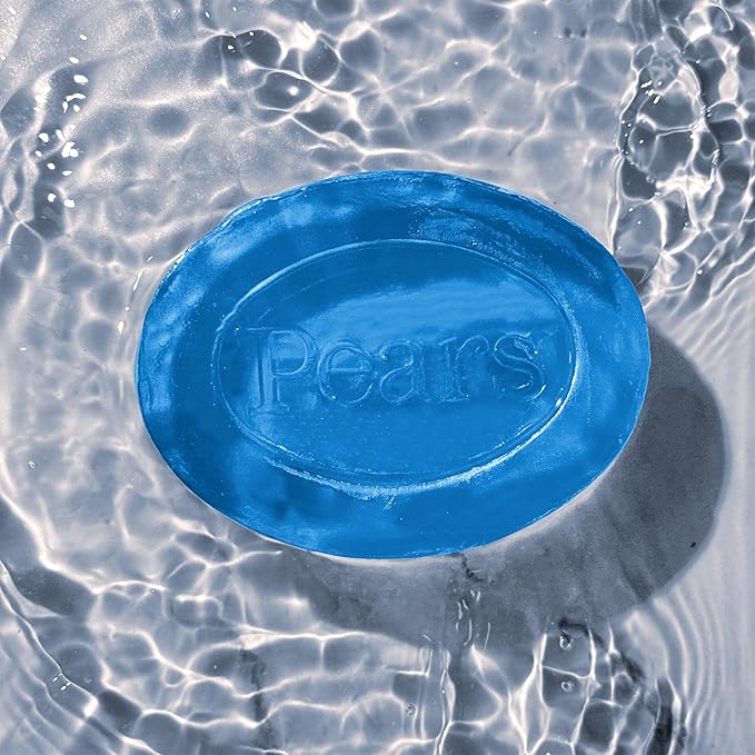 Pears Glycerin Soap, Transparent Blue with Mint Extract, 12-Pack – Pure & Gentle Cleanser for Cool, Refreshed Skin, 4.4 Oz Ea