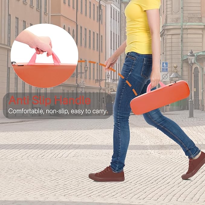 RAIACE Hard Carrying Case Compatible with dyson airstrait straightener, Travel Storage Bag. (for sale is case only) (Bronze red)