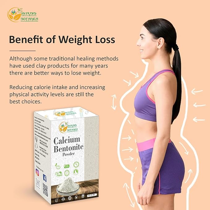 Calcium Bentonite Clay Food Grade Powder Indian Healing Clay for Face and Body, Detox Body Wrap, Deep Pore Cleansing Facial, Natural Facial Mask 8 oz / 227 gms / 1/2 lb