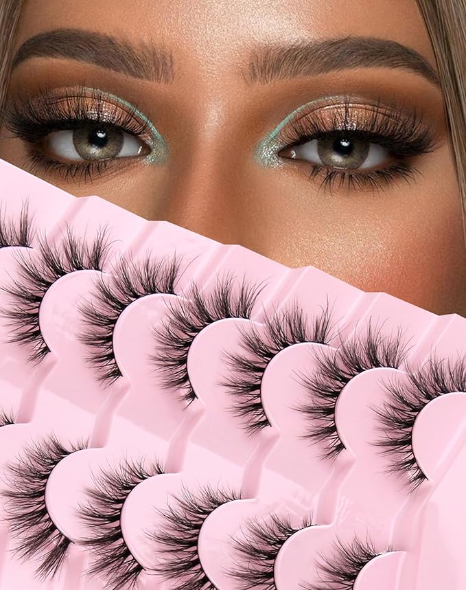 Cat Eye Lashes False Eyelashes Mink Lashes Wispy Eyelashes Natural Look Fake Eyelashes Mink Lashes Fluffy False Lashes UP8