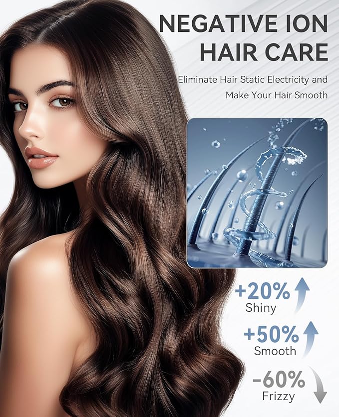 Hair Dryer with Diffuser, CONFU Blow Dryer for Curly Hair for Women Men, 21000PRM Travel Hair Dryer, Portable Lightweight Fast Drying Negative Ion Hairdryer for Home & Travel