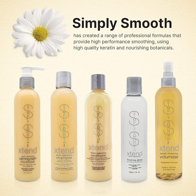 SIMPLY SMOOTH Xtend Keratin Replenishing Conditioner | Sulfate-Free Smoothing Moisture Repair | Anti-Frizz, Color Safe, Protein-Rich Daily Use | Strengthens, Softens, Detangles | 8.5 oz