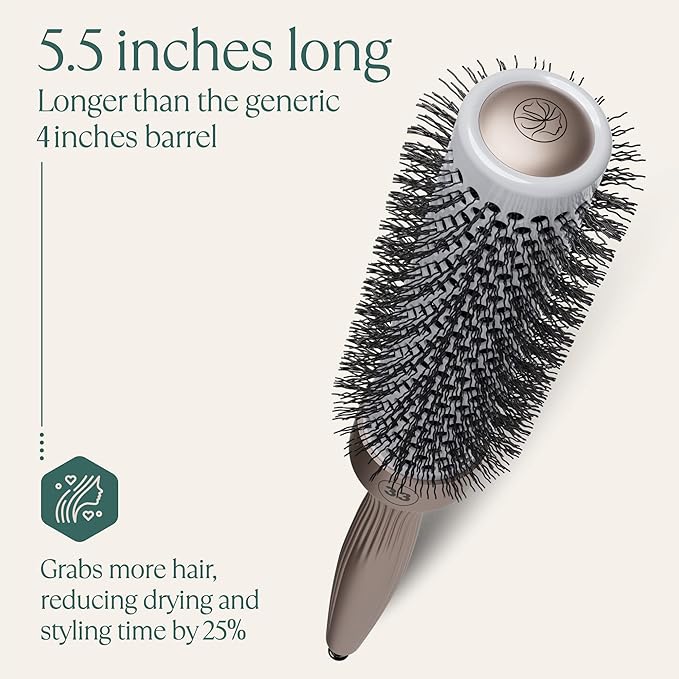 Osensia Round Brush for Blow Drying 1.3 Inch, Vented Hairbrush for Styling, Salon Blowouts, All Hair Types, Ionic, Ceramic, Builds Hair Volume, Reduces Frizz