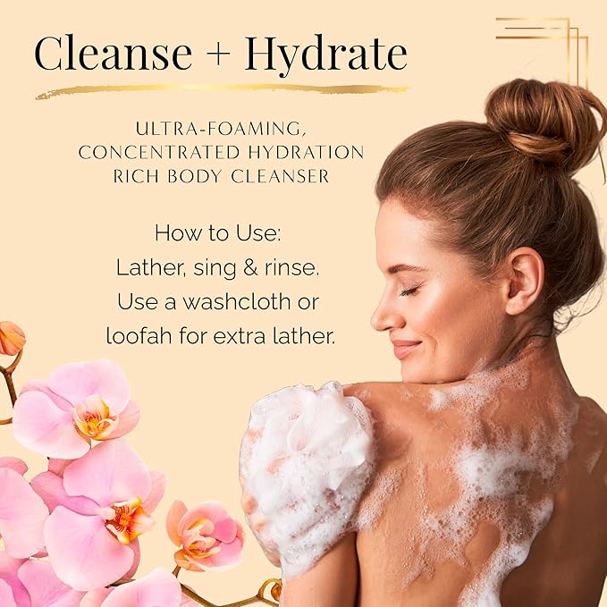 Nakery SkinRestore Hydrating Face & Body Wash with Hyaluronic Acid - Body Wash for Sensitive Skin - Foaming Face Wash & Oil Cleanser for Women 350ml - Sulfate Free & Cruelty Free - Seductive Comfort