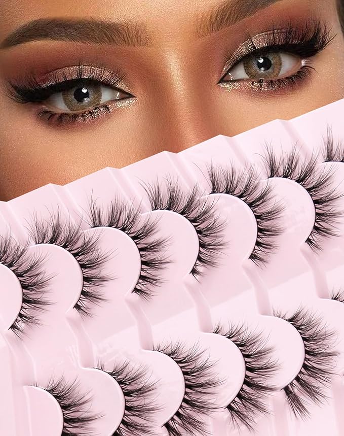 Frihappy Mink Eyelashes Fluffy Lashes Cat Eye Lashes Natural Eyelashes Wispy Lashes Fake Eyelashes False Lashes Mink Lashes FRH-305