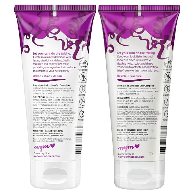 Not Your Mother's Curl Talk Frizz Control Sculpting Gel & Defining Cream (2-Pack) - 6 fl oz Each - Tames Hair Frizz & Maximizes Definition – For All Curly Hair Types
