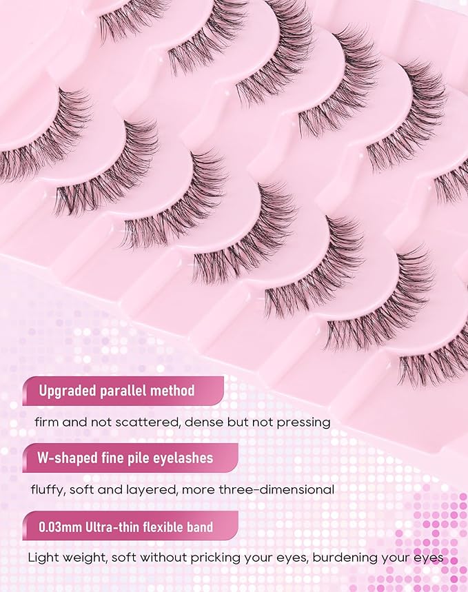 Frihappy Eyelashes Natural Fake Eyelashes Natural Eyelashes Natural Look Eye Lashes Wispy False Eyelashes FRH-18
