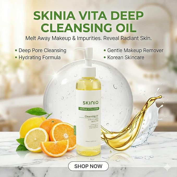 Vita deep Cleansing Oil for Face, Makeup Blackhead Remover, Korean Skin Care, 6.76 fl oz