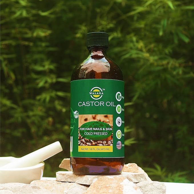 Pure 100% Original Castor Oil (16 oz) – USDA Certified Organic, Cold Pressed, Hexane-Free. Eyelash, Eyebrow & Hair Growth Stimulator, Skin Moisturizer & Hair Treatment
