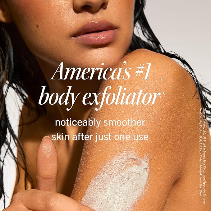 First Aid Beauty - KP Bump Eraser Body Scrub with 10% AHA, Keratosis Pilaris Skin Exfoliator with Glycolic and Lactic acids, Helps Reduce Chicken Skin Bumps, Safe for Sensitive Skin, 8 oz