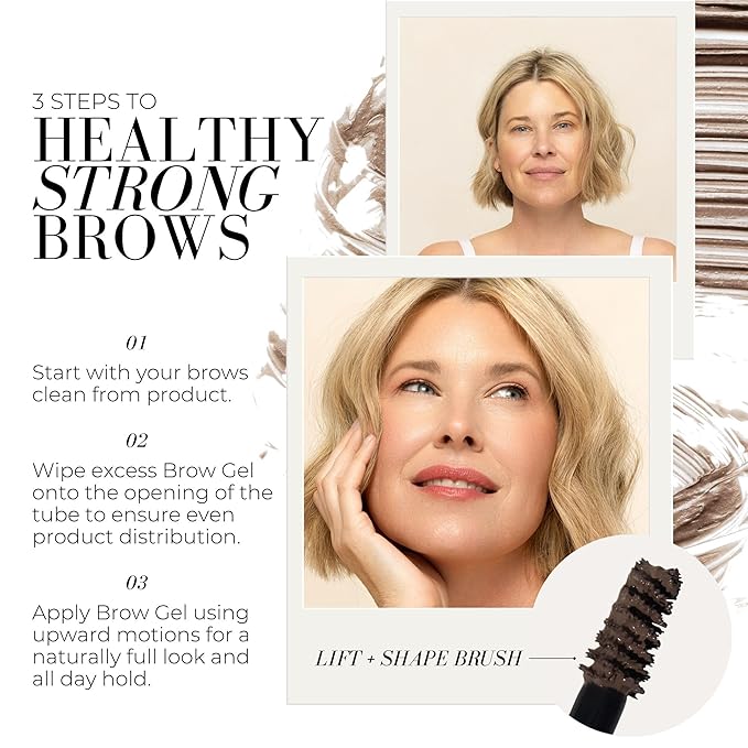 Fitglow Beauty Plant Protein Brow Gel | Natural Vegan Eyebrow Enhancer Serum | Thickening Volumizing Brow Filler | Nutrient-Rich Hair Conditioning | Strengthens, Lift, Shape & Fill | 4g - Taupe Blonde
