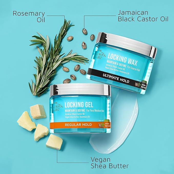 KISS COLORS & CARE Ultimate Hold Locking Wax, 6 oz. - starts and maintains locs with long lasting hold and no build up. Ideal for thicker hair textures