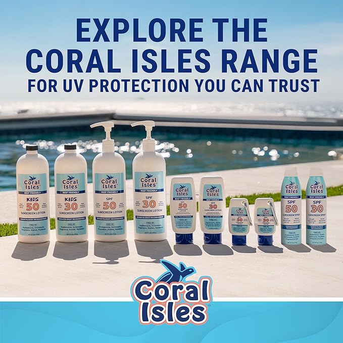 Sunscreen SPF 30 | Hawaii Compliant as Reef Safe | Octinoxate & Oxybenzone Free | Broad Spectrum UVA/UVB Protection | Water Resistant 80 Min. | Fragrance Free | 2 Fl Oz (Pack of 2))