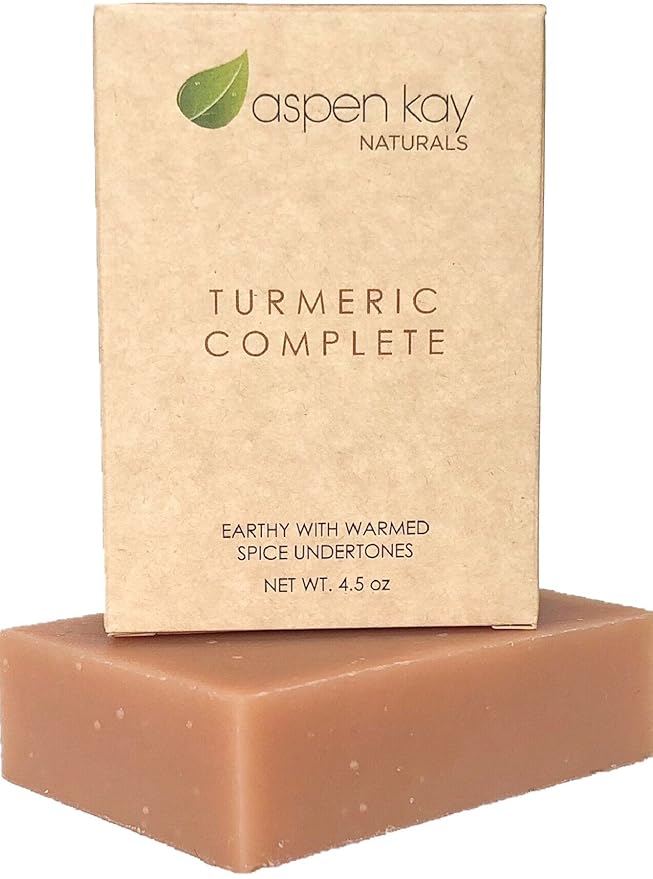 Turmeric Soap - Made with Natural and Organic Ingredients - 2 Pack Soap Dish, Draining Dish 100% Natural Poplar Wood