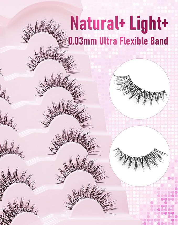Frihappy Fluffy Wispy Lashes Natural False Eyelashes Faux Mink HA-9