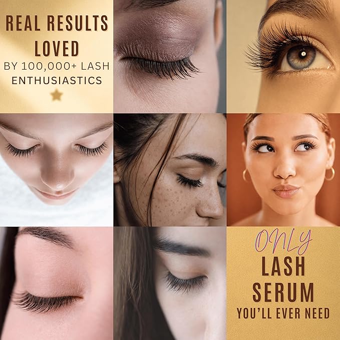 Eyelash Growth Serum for Longer Thicker Lashes & Stronger Natural Lashes, Lash Growth Serum with Peptides & Biotin, Vegan & Non-Irritating Daily Formula, Safe for Sensitive Eyes, 5ml