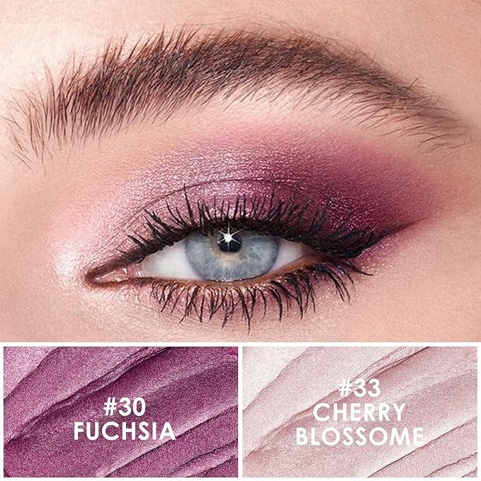 FOCALLURE 2PCS Cream Eyeshadow Stick Sets,Matte and Shimmer Eye Brightener, High Pigmented Crease-proof Pencil,Long Lasting Eye Shadow Highlighter Makeup,Blossom