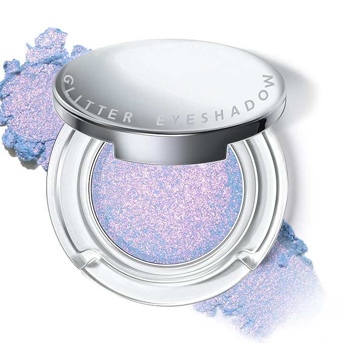 Chameleon Purple Blue Glitter Eyeshadow, Multichrome Color Shifting Single Eyeshadow, Holographic Sparkling Inner Corner Eye Highlighter Shimmer Eye Makeup Palette 03