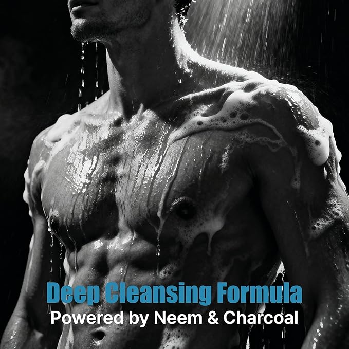 Skin Elements 2-in-1 Body Wash & Intimate Wash for Men| Deep Cleansing Shower Gel| Infused with Activated Charcoal & Neem Extracts| Thicker Consistency| Controls Odor| For All Skin Types | 16.9 fl oz