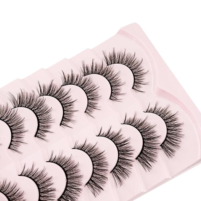 Natural Look Lashes Yasnai Wispy Cat Eye Lashes False Eyelashes Lashes Fake Lashes Eyelashes 7 Pairs Pack
