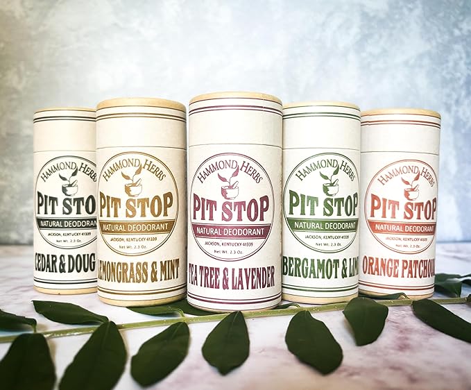 PIT STOP Deodorant - Aluminum-Free, Plastic-Free, All-Natural Odor Control (Orange & Patchouli)