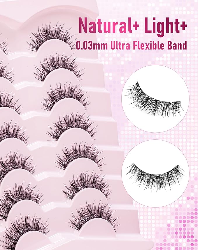 Frihappy Natural Wispy Eyelashes Short Fake Lashes Natural Look HA-86