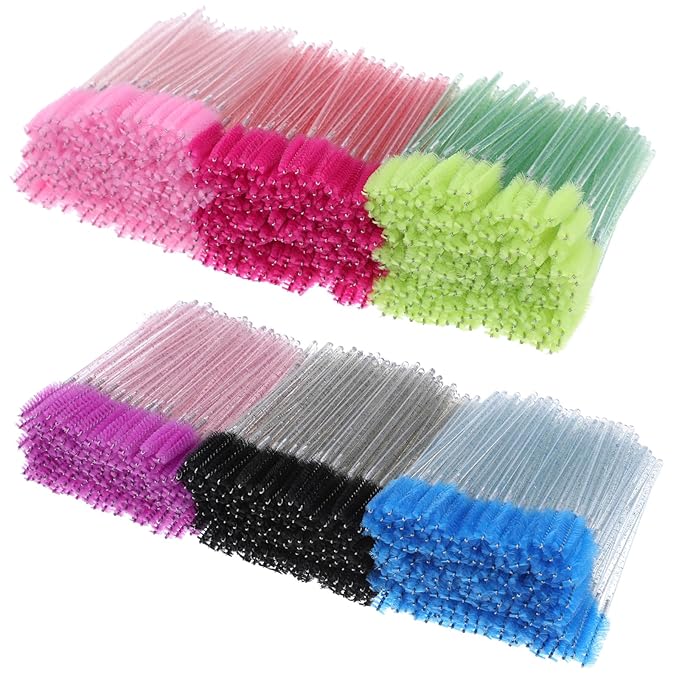 1200 Disposable Mascara Wands Lash Spoolies Eyelash Brushes Spoolies for Eyebrow Eye Lash Extension Crystal Multicolor