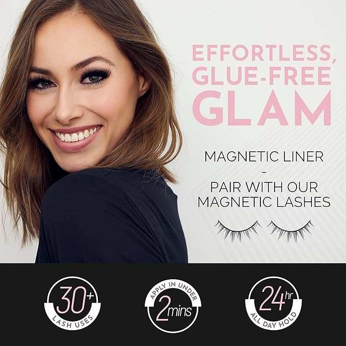 Luxillia Brown Magnetic Eyeliner for Magnetic Eyelashes, Upgraded Strongest Hold, Most Natural Look, Waterproof, Smudge Proof Liquid Liner (Pack of 2)