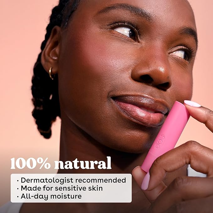 eos 100% Natural Lip Balm- Watermelon Frosé, Dermatologist Recommended for Sensitive Skin, All-Day Moisture Lip Care, 0.14 oz
