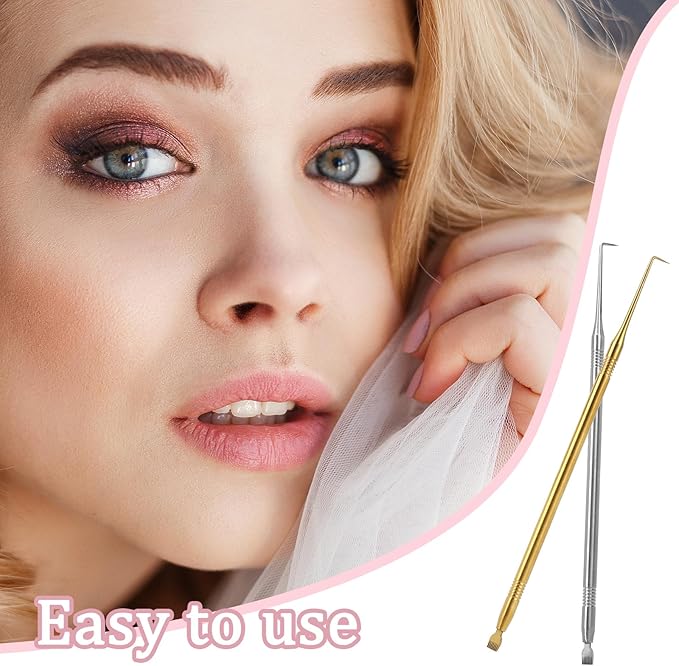 2 in 1 Lash Lift Tool Kit,2 Pieces Stainless Steel Lash Lift and Tint Kit Professional Lash Lift Supplies Metal Lash Lift Rods Eyelash Separator Tool with Separating Comb (Gold & Silver)