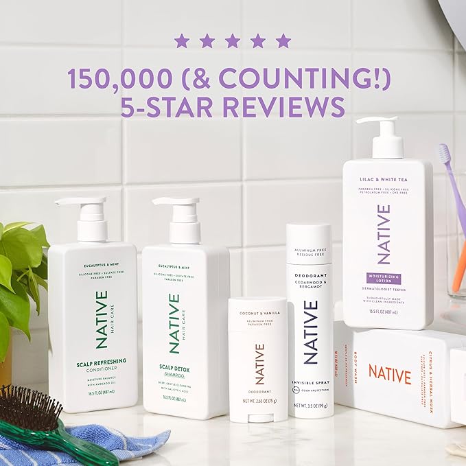Native Body Lotion Contains Naturally Derived Plant-Based Moisturizers for Women and Men | Restores Dry Skin, Lilac & White Tea, 16.5 fl oz