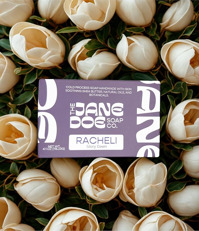 Natural Handmade Cold Process Bar Soap - Made with Olive oil, Coconut oil, Castor, Shea Butter, and Kaolin Clay-Plant Based, Vegan, Non-drying, Moisturizing, Hand/Body Soap!1 Bar (Racheli Glory Dawn)