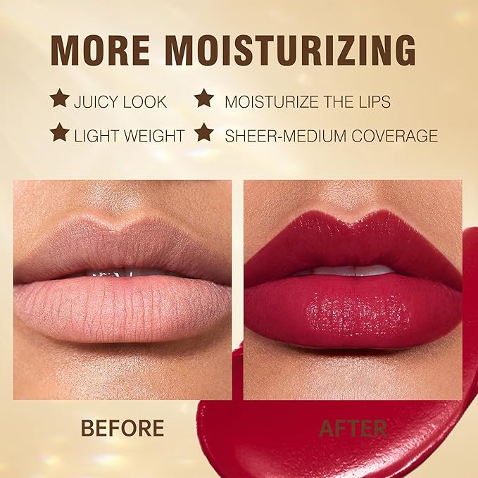 MAKI YIKA Red Lipstick for Women Moisture Hydrate Lipsticks Glossy Dark Lipsticks Sheer Finish Lightweight Tinted Lip Balm, Z03 Undressed
