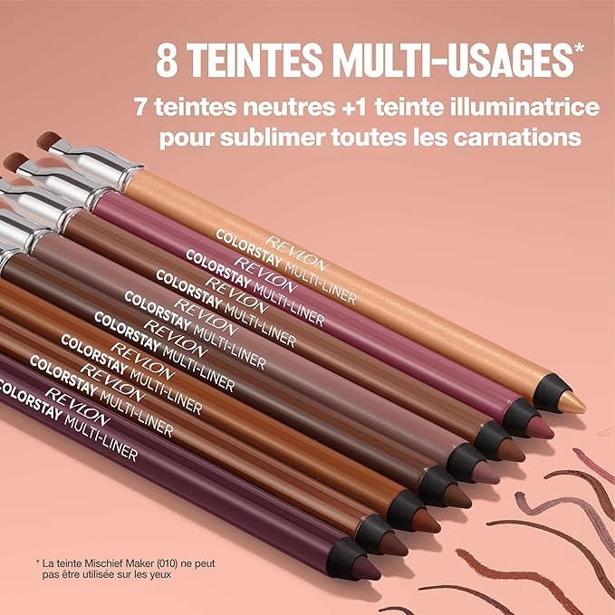 Revlon ColorStay Multi-Liner, Creamy Formula, Multiuse For Lips, Eyes & Face, Precision Brush for Easy Blending, 012 High Point