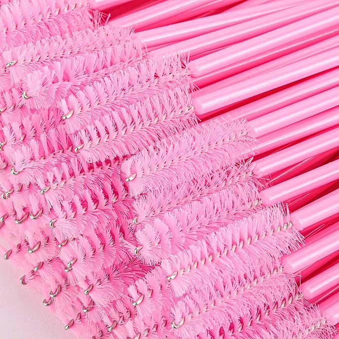 1000 Disposable Mascara Wands Eyelash Brushes Spoolies for Eyebrow Eye Lash Extension Black and Pink
